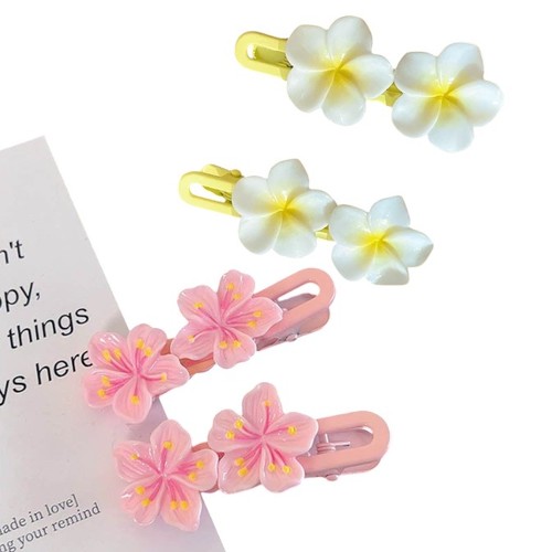 6-PIECE FLORAL HAIRPIN / U311C - Hairpin with a double flower design.