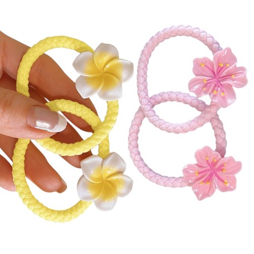 6-PIECE FLORAL HAIR TIES / U311E - Size:5cmx6pcs