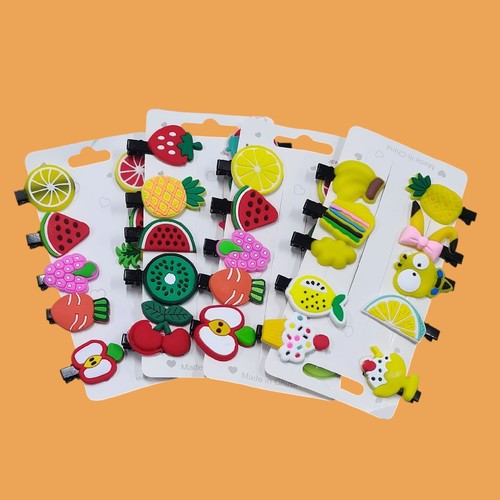 10-PIECE COLORFUL HAIRPIN-FRUITS F345/S05