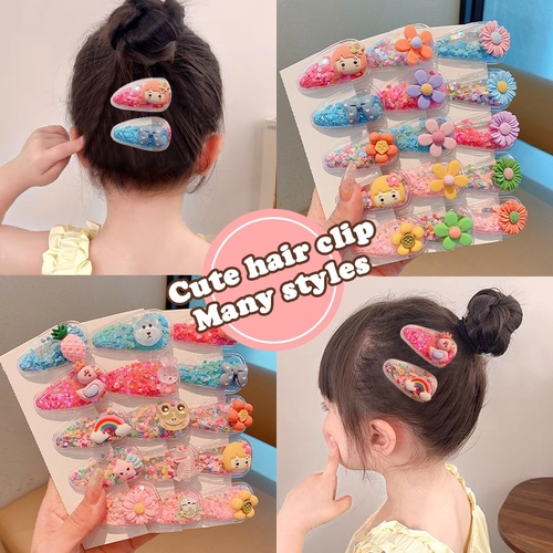 5-PIECE QUICKSAND HAIRPIN U342 - Colorful quicksand clips