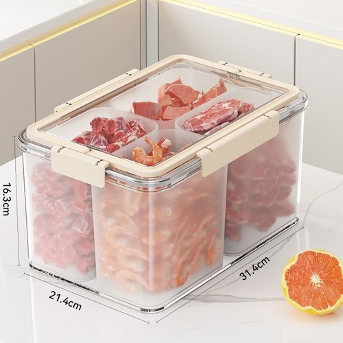 7.8L - 4 COMPARTMENT FOOD STORAGE BOX 31.4X21.4X16.3CM S767 - Size: 31.4X21.4X16.3CM - 7.8L