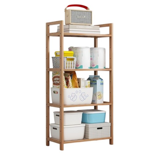 4 LAYER MULTIFUNCTIONAL STORAGE RACK 48.5X23.5X100CM U182C - Wood shelf Adjustable layer height