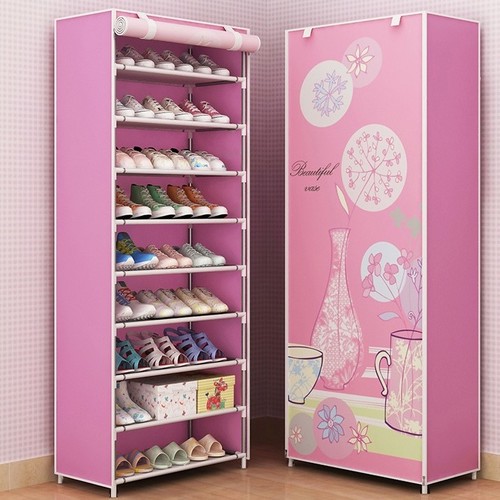 9 LAYER PORTABLE FABRIC SHOE RACK 59X29X159 U305