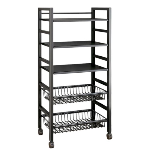 5 LAYER METAL KITCHEN RACK 49.5X32X125CM F299 - Movable metal rack