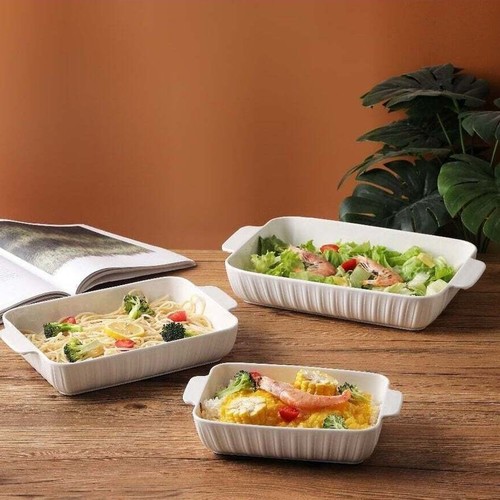 3PCS RECTANGULAR BAKING PLATE SET BO394 - 3pcs rec. Baking plate set1pc 10