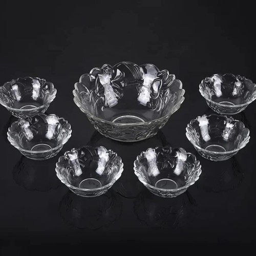 7-PIECE ORCHID SEAL BOWL SET BO412 - 6pcs soup bowl 1pc serving bowl
