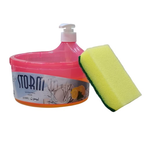 650ML STORM DISHWASHING LIQUID + CLEANING SPONGE BO449 - 650ML STORM DISHWASHING LIQUID + CLEANING SPONGE
