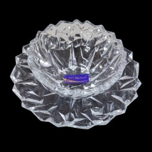 12-PIECE SET DIAMOND SHAPE DESIGN PLATES AND BOWLS BO453 - Made of high-quality, lead-free, crystal clear glass 6pcs plates&nbsp; 6pcs bowls