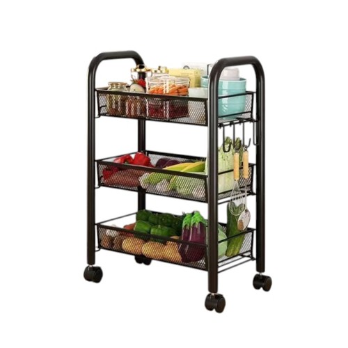 3 LAYER METAL STORAGE RACK  U126 - Color: black