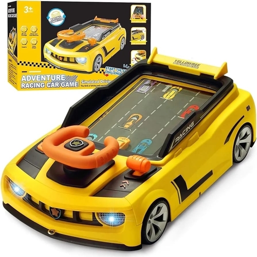 ADVENTURE RACING CAR GAME D21020 - Ages: 3+ ADVENTURE RACING CAR STEERING WHEEL TOY FOR KIDS-, INTERACTIVE SIMULATION DRIVING GAME WITH LIGHTS, MUSIC AND SUCTION CUPS, EDUCATIONAL MUSICAL TOY.