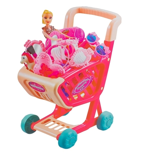 2-PIECE SUPERMARKET SHOPPING CART SET VS1979 - Ages: 3+ Enhanced social interaction