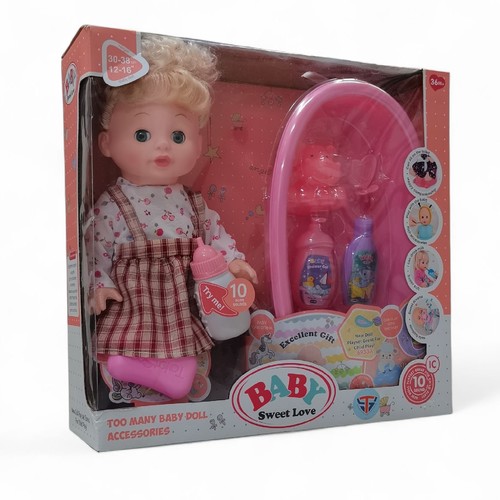 BABY DOLL PLAY SET VS2431 - New doll playset great for child play! Consists of 10 sound.&nbsp; Doll height: 30-38cm(12-16