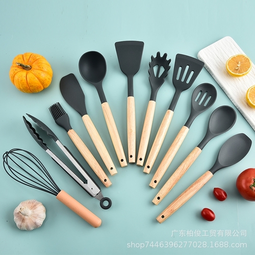 12-PIECE SILICONE KITCHEN SET BO400 - SILICONE UTENSILS SET WITH PLASTIC HOLDER Temperature resistance-30° - 230°