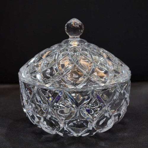 DELI GLASS CRYSTAL GLASS CANDY JAR WITH LID - 180MM BO504 - Size: 18cm