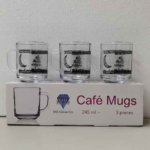 3-PIECE COFFEE MUG BO523 - 3pcs x 245ml Brand: Cafe Mugs&nbsp; MS Glass Co.