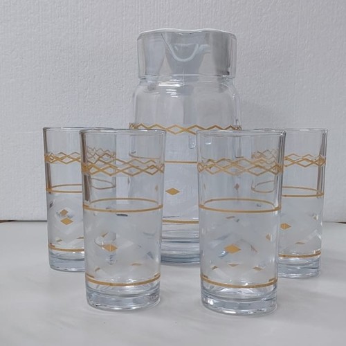 5-PIECE DALIA DRINK SET BO529 - 1 Pitcher 1.5liter 4 Tumbler 250ml&nbsp; Color print: gold