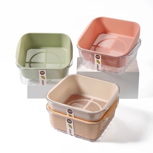 DOUBLE DRAINAGE BASKET SET BO544 - Used for washing and straining fruits and vegetables