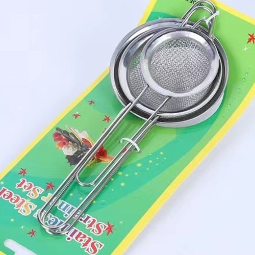 3-PIECE STAINLESS STEEL STRAINER SET BO560 - 3-PIECE STAINLESS STEEL STRAINER SET1pc 7cm 1pc 8cm 1pc 10cm