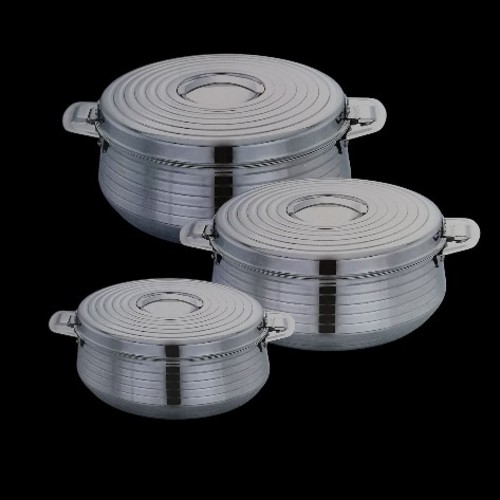3-PIECE HILUX STAINLESS STEEL HOT POT BO565 - 1pc 1000ml 1pc 1500ml 1pc 2500ml