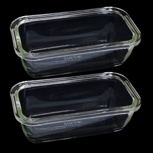 2-PIECE 500ML RECTANGULAR GLASS BAKEWARE BO587 - Size : 17.5X9.5X5.7CM(each)&nbsp; Capacity : 500ml(each)