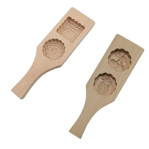 WOODEN MOONCAKE MOLD 15CM BO613 - Length : 15cm 2 pattern wooden mooncake mold