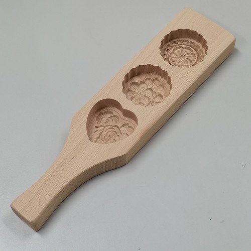 WOODEN MOONCAKE MOLD 29.5CM BO614 - Length : 29.5CM 3 pattern wooden mooncake mold