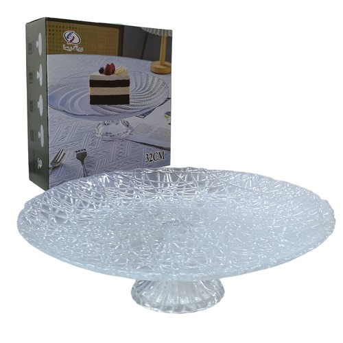 32CM CLEAR GLASS CAKE STAND BO667 - Diameter: 32cm
