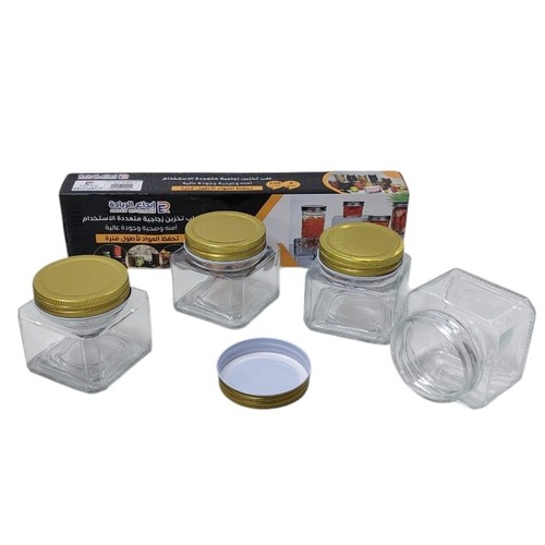 4-PIECE 250mL GLASS STORAGE CONTAINER BO669 - 250mlx4pcs