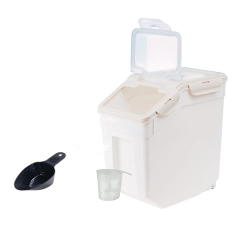 15L AIRTIGHT GRAIN STORAGE CONTAINER WITH 2PCS MEASURING CUP AND 1 PC SCOOP BO693 - Container size:23*35*36cm