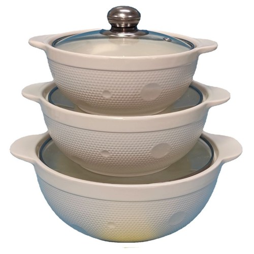 3-PIECE CERAMIC SOUP POT BO583 / SET D