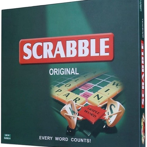 SCRABBLE BRAND CROSSWORD GAME ORIGINAL 55110 - Contents: 4pcs racks, 100pcs letter tiles, rules sheet and playing board.