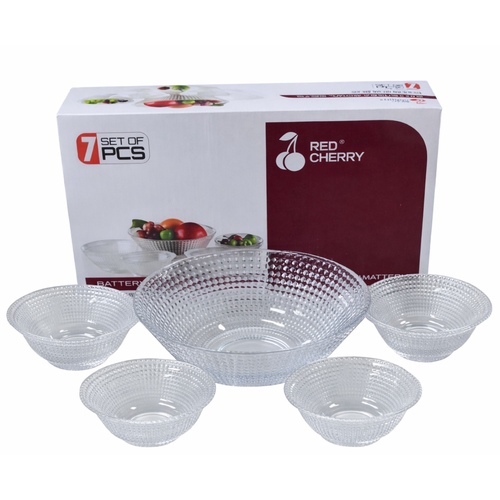 7-PIECE BATTERSEA BOWL SETS BO413 - 6pcs 12.3x5.3cm 1pc 22.2x8.7cm