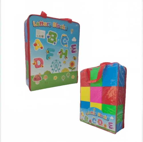 LETTERS BUILDING BLOCKS SV729-372 - 10pcs building blocks with letter stickers