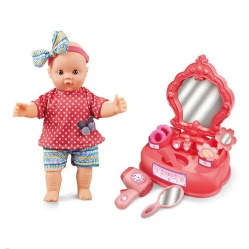 BABY DOLL SET 7130-1 - Baby doll 14-inch with vanity Suitable for toddlers and young children.&nbsp; Designed for imaginative play amd nurturing behavior.