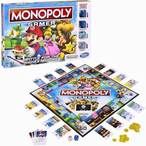 MONOPOLY GAME BOARD E9264 - Super Mario Monopoly Gamer Players: 2 to 4 Ages 8+
