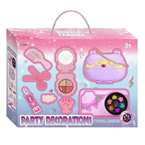PARTY DECORATIONS VS2196 - Girl's pretend play makeup set with a carrying case ans accessories suitable for ages 3 and up