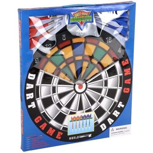 DARTS 8399-8/VA237390 - Contents: 1 dart board, 6 darts, 1 dart holders, 6 spare dart tips, 1 instruction sheet Not suitable for children under 3yrs.