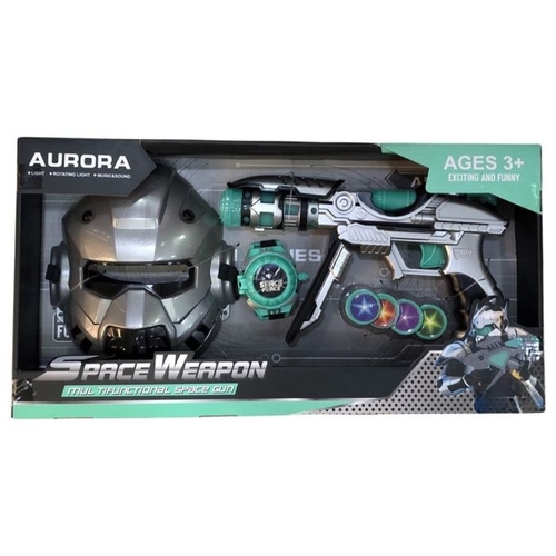 SPACE GUN VS0996 - AURORA *LIGHT-ROTATING LIGHT-MUSIC AND SOUND AGES 3YRS AND ABOVE