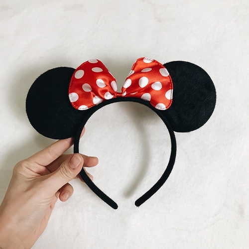 MINNIE MOUSE COSTUME HEADBAND VWY1024 - Classic Minnie Mouse style with a padded red and white polka dot bow.