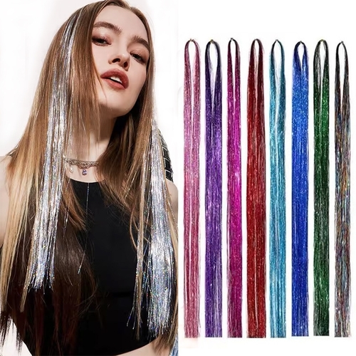 HAIR TINSEL 45CM - Colorful sparkling sequins Length : 45cm
