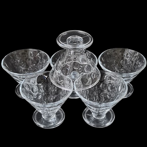 DOYALEX GLASS DESSERT BOWL SET BO878 - Set of 6 glass bowls, often used for ice cream or other desserts. Each glass has a top diameter of approximately 99mm, a height of 80mm, and a capacity of 185ml.