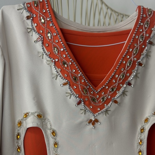 orange draa - Length 56&nbsp; free size&nbsp; two pieces