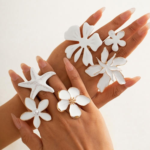 STARFISH  PEARL RING S252 - COLOR WHITE