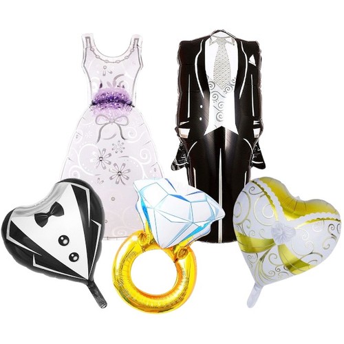 Bride and Groom Theme Foil Balloon Set / TZ-A5003 - Commonly used for wedding, engagement or anniversary decorations. Including:1pc bride gown balloon 32