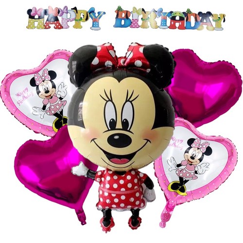 MINNIE MOUSE DECORATION BANNER AND BALLOON SET TZ-K6009-1 - Including:2pcs heart shape 18