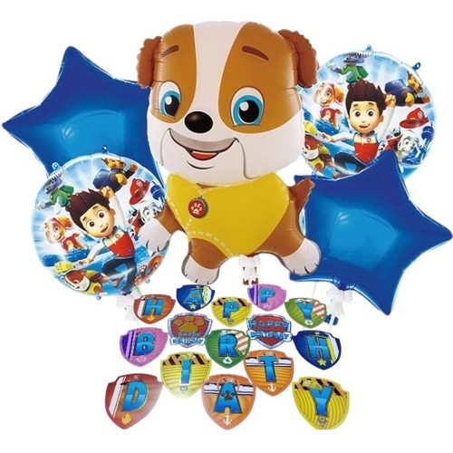 PAW PATROL DECORATION BANNER AND FOIL BALLOON SET TZ-K6041 - Including:2pcs star shape 18inch&nbsp; 2pcs printed balloon 18inch&nbsp; 1pc shape balloon 30inch 1 set decorative banner&nbsp;*balloon clip and sticks not included
