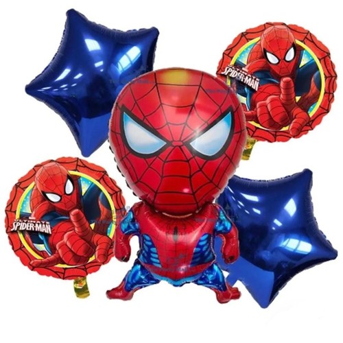 SPIDER-MAN DECORATION BANNER AND FOIL BALLOON SET TZ-K6019 - Including:2pcs star shape 18inch&nbsp; 2pcs printed balloon 18inch&nbsp; 1pc shape balloon 29inch Set decorative banner&nbsp;*balloon clip and sticks not included