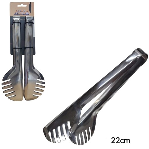 2-PIECE STAINLESS STEEL TONG BO884 - Stainless steel tongs are versatile serving tools suitable for salads, pasta, or grilling.