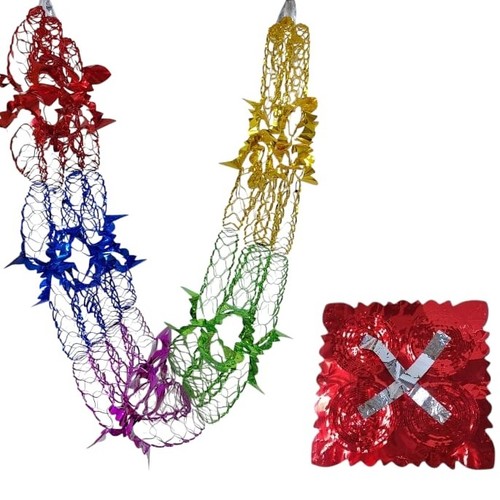 190cm Foil Garland EM050 - Used for ceiling and wall decorations during the holidays.
