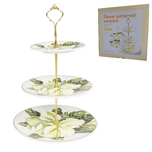 3 TIER CERAMIC DESSERT PLATE BO901